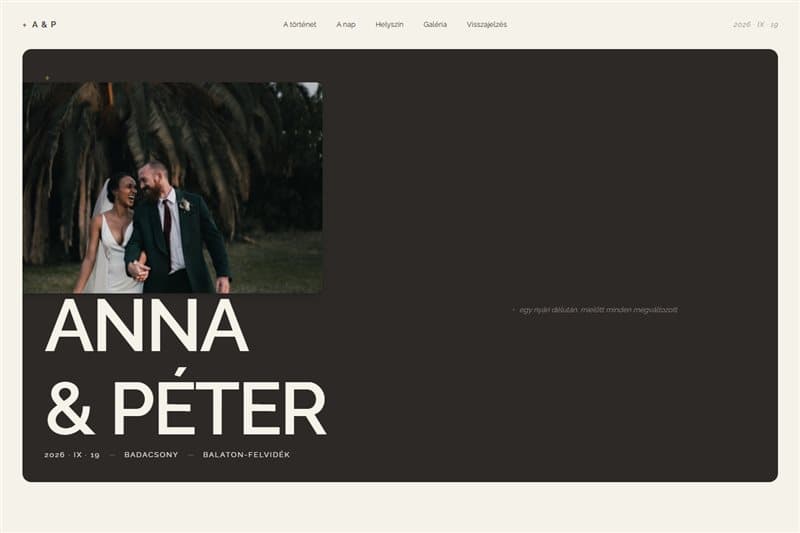 Heritage Warmth wedding website template preview